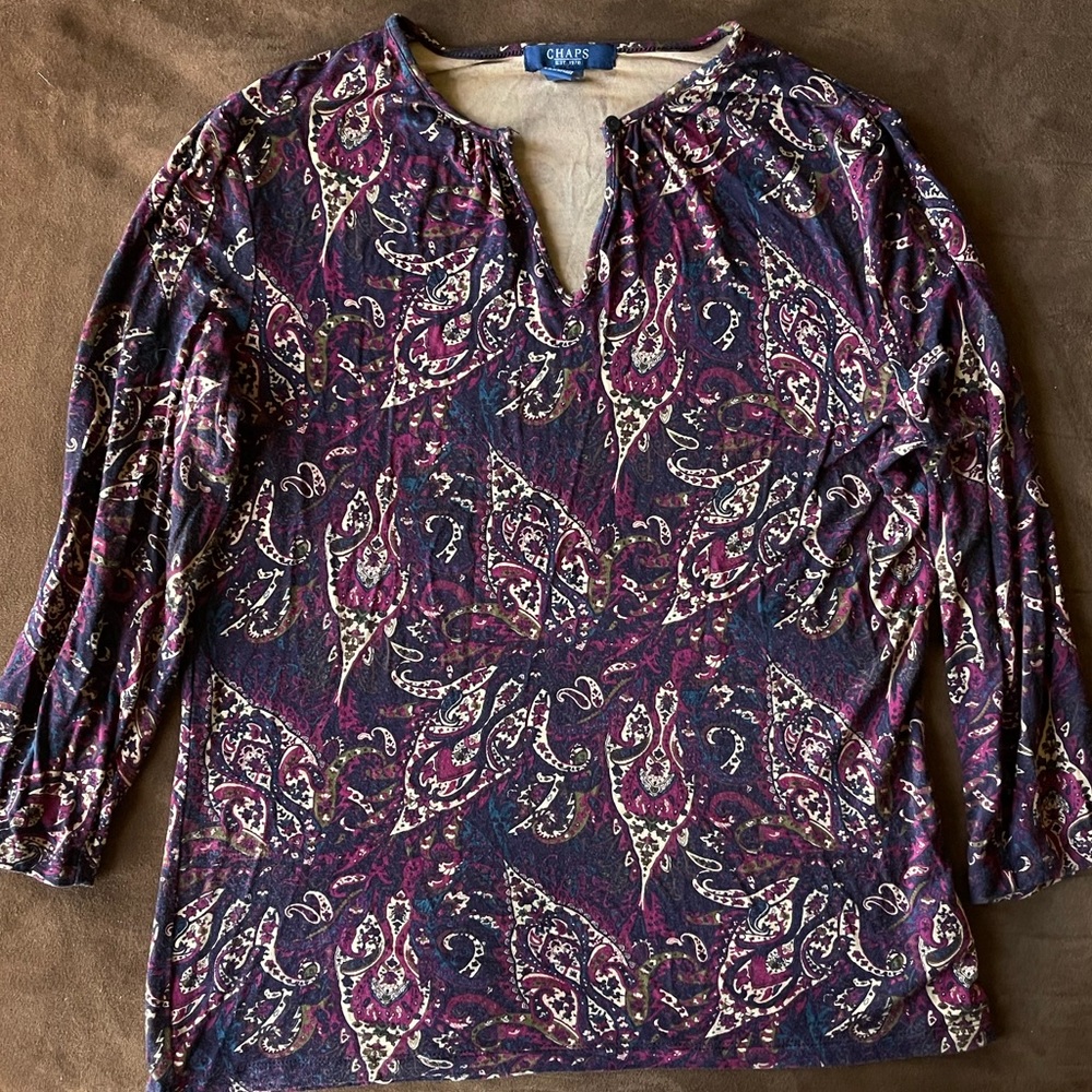 CHAPS ~ Paisley Pattern ~ Flowy Blouse